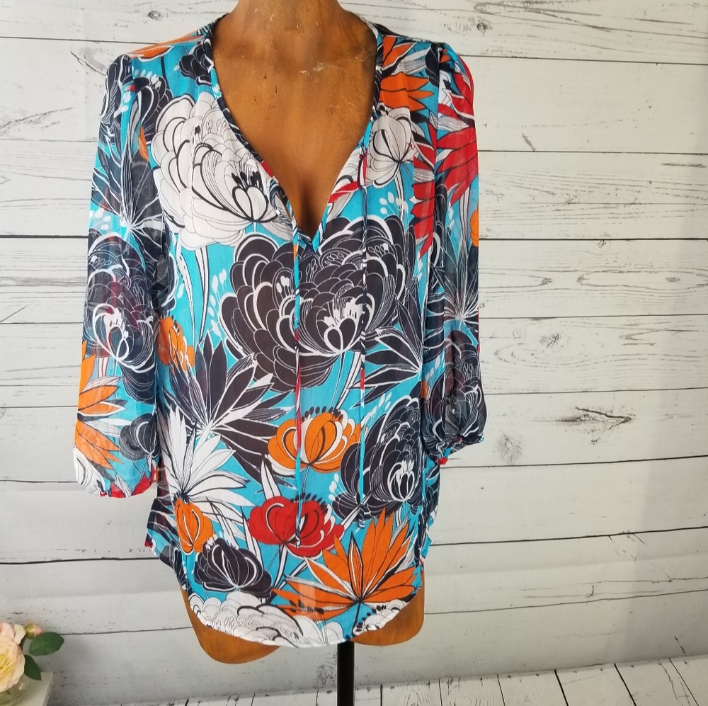 Banana Republic Factory Floral Blouse - Multicolor